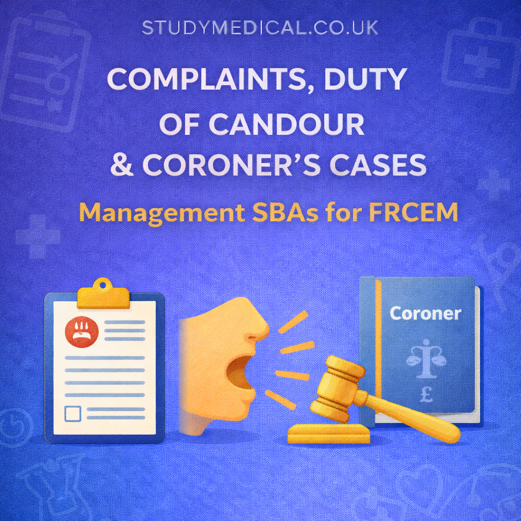 Complaints, Duty of Candour & Coroner’s Cases: Management SBAs for FRCEM
